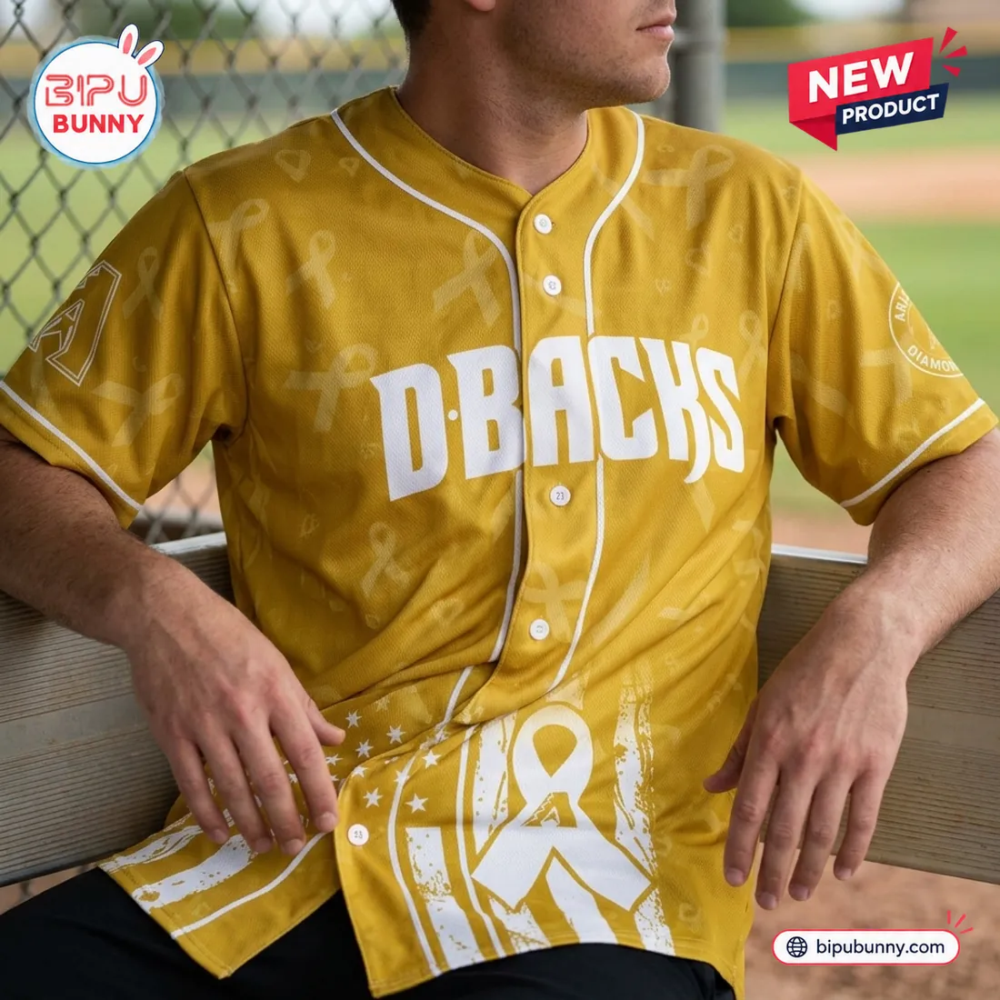 All Team MLB x Childhood Cancer Awareness Month Gold Baseball Jersey All Team MLB x Childhood Cancer Awareness Month Gold Baseball Jersey