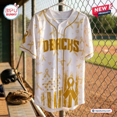All Team MLB x Childhood Cancer Awareness Month White Baseball Jersey