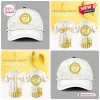 All Team MLB x Childhood Cancer Awareness Month white baseball jersey with gold ribbon patterns and team logos.