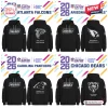All Team NFL Crucial Catch 2026 Collection Hoodie featuring black pullover sweatshirts with team logos and charity branding.