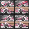 All Team NFL x Crucial Catch Intercept Cancer Air Max Plus sneakers featuring custom team logos and personalized name panels.