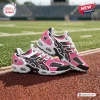 All Team NFL x Crucial Catch Intercept Cancer Air Max Plus sneakers featuring Cowboys branding, pink, white, and black colors.