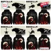 All Team NFL x Godzilla Minus Zero Hoodie collection featuring Ravens, Bills, Cowboys, and Lions team logos and artwork.