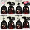 All Team NFL x Godzilla Minus Zero Hoodie featuring black fabric, giant monster graphics, and various NFL team logos.