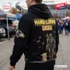 All Team NFL x Star Wars The Mandalorian Grogu Hoodie featuring a Ravens logo, space print, and Mando with Grogu graphic.