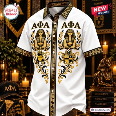 Alpha Phi Alpha Egyptian Button Down Hawaiian Shirt