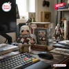 Front view of Altair Ibn-Laahad Assassins Creed 20th Anniversary figure standing on a stone pillar with its display box.