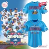 Front and back view of the Amarillo Sod Poodles 2026 Texas League Champions baseball jersey with team collage background.