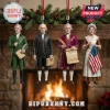 America 250 U.S. Semiquincentennial Patriotic 2026 Advent Calendar figures of Founding Fathers and Betsy Ross on a mantelpiece.