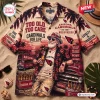 Front view of an Arizona Cardinals For Life Mascot Hawaiian shirt featuring a graphic of a man holding a beer bottle.