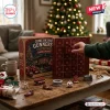 Arsenal FC Christmas Advent Calendar 2026 on a wooden table with small football-themed ornaments and a hand opening drawer 07.
