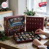 Aston Villa FC Christmas Advent Calendar 2026 with numbered drawers and football-themed ornaments on a wooden surface.