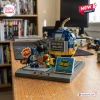Front view of a Batman 1966 Classic TV Series Brick Set with minifigures, a spherical bomb, and comic-style action text.