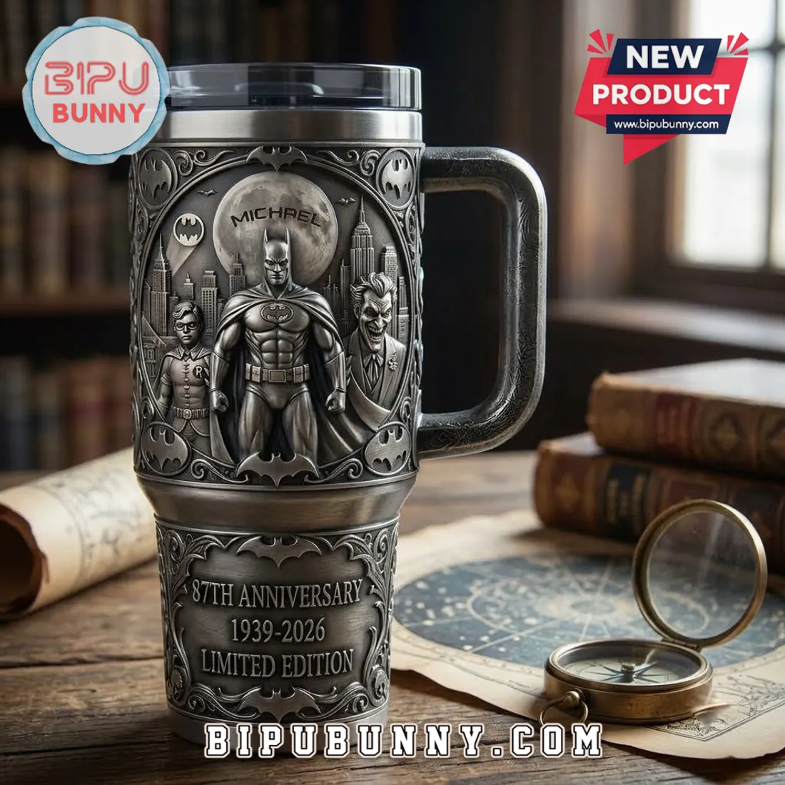 Batman Embossed 87th Anniversary Tumbler Cup Batman Embossed 87th Anniversary Tumbler Cup