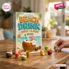 Beach Drink Advent Calendar 2026 featuring tropical coconut cocktail graphics and miniature drink figurines on wood table.