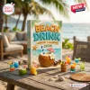 Beach Drink Advent Calendar 2026 box featuring coconut cocktail graphics on a wooden table with miniature drink figures.