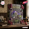 Front view of Beetlejuice It's Showtime 2026 Advent Calendar with striped box and figurines.