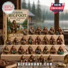 Bigfoot Fishing Christmas Advent Calendar 2026 featuring 24 unique brown sasquatch figurines with fishing gear on shelves.