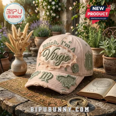Bitch I’m A Virgo Embroidered Distressed Baseball Cap