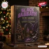 Black Sabbath 2026 Legacy Advent Calendar box with purple logo and gothic holiday imagery against a blurry Christmas light.
