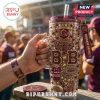 Brisbane Broncos 38th Anniversary Rhinestone Handle Tumbler featuring team logo, maroon accents, and crystal embellishments.