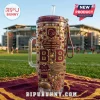 Brisbane Broncos 38th Anniversary Rhinestone Handle Tumbler features team logos, stars, and rugby imagery on a clear cup.