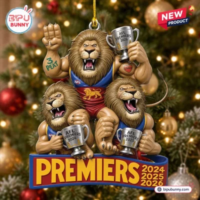 Brisbane Lions 3-Peat Christmas Ornament 2026