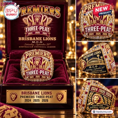 Brisbane Lions Three-Peat Gold Championship Ring