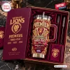Brisbane Lions Three-Peat YETI Stanley Tumbler inside a maroon gift box with matching accessories.