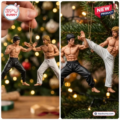 Bruce Lee x Chuck Norris Way Of The Dragon Christmas Ornament