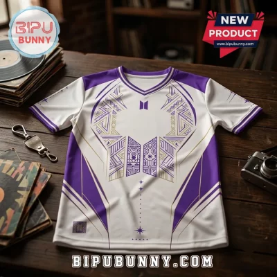 BTS World Tour 2026 White Purple Football Jersey