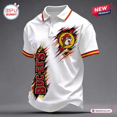 Buc-ee’s Mascot White Polo Shirt Buc-ee’s Mascot White Polo Shirt
