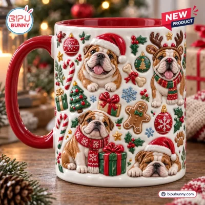 Bulldog Christmas Ceramic Mug Bulldog Christmas Ceramic Mug