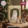 Cat Christmas Advent Calendar 2026 featuring a white ragdoll cat illustration and miniature feline ornaments on a table.