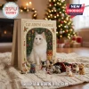 Cat Christmas Advent Calendar 2026 featuring a white cat illustration and miniature feline figurines on a white rug.