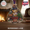 Chicago Cubs 150th Anniversary 1976-2026 tree ornament featuring a mascot, Wrigley Field signage, and seasonal decorations.