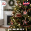 Chicago Cubs MLB ornament advent calendar set featuring a team mascot, ballpark replica, and logo designs on a tree.