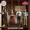 Classic Broadway Shows 2026 Advent Calendar ornaments featuring Sweeney Todd, Mrs. Lovett, Elder Price, and Connor Murphy.