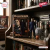 Classic Horror Movie Halloween Collectible Action Figure of Michael Myers standing next to its branded display box.