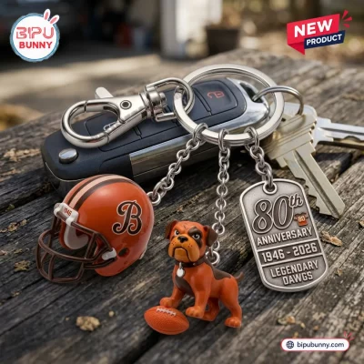 Cleveland Browns 80th Anniversary Metal Keychain