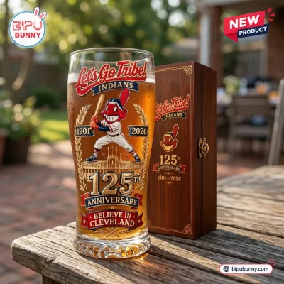 Cleveland Indians Chief Wahoo 125th Anniversary Beer Glass