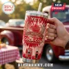 Coca-Cola 140th Anniversary Red YETI Handle Tumbler featuring a vintage red tie-dye design, brand logo, and straw.