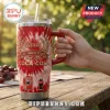 Coca-Cola 140th Anniversary Red YETI Handle Tumbler featuring a tie-dye red and white print and vintage logo.
