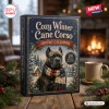 Front view of the Cozy Winter Cane Corso Advent Calendar box featuring a dog in a scarf and snowy landscape artwork.