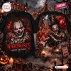 Front and back view of a Creepy Clown Haunted Carnival Shirt with Sweet Nightmares graphic.