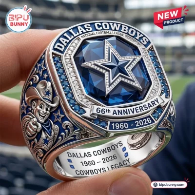 Dallas Cowboys 66th Anniversary Silver Commemorative Ring