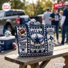 Dallas Cowboys NFL Crocheted Tote Bag featuring navy blue and white yarn patterns, team logos, and stadium embroidery.