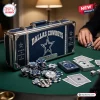 Dallas Cowboys NFL Poker Set featuring a blue carrying case with a silver star logo, poker chips, and branded cards.