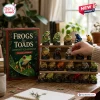 Day Frogs and Toads Advent Calendar 2026 featuring 24 detailed acrylic frog ornaments displayed on a wooden stand.