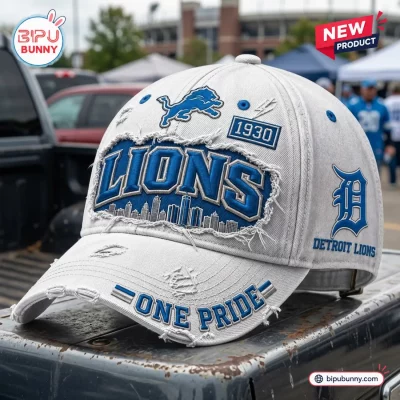 Detroit Lions One Pride Distressed Baseball Cap